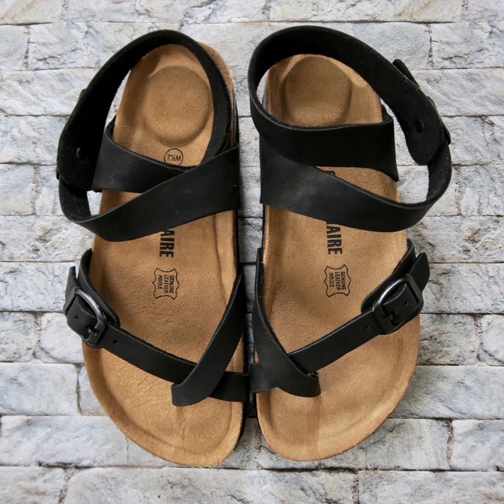 Black ankle strap sandals